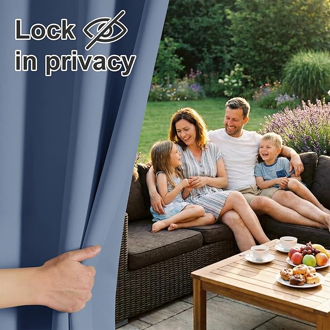 RYB HOME Outdoor Curtains for Patio Waterproof Block Sunlight Thermal Insulat...