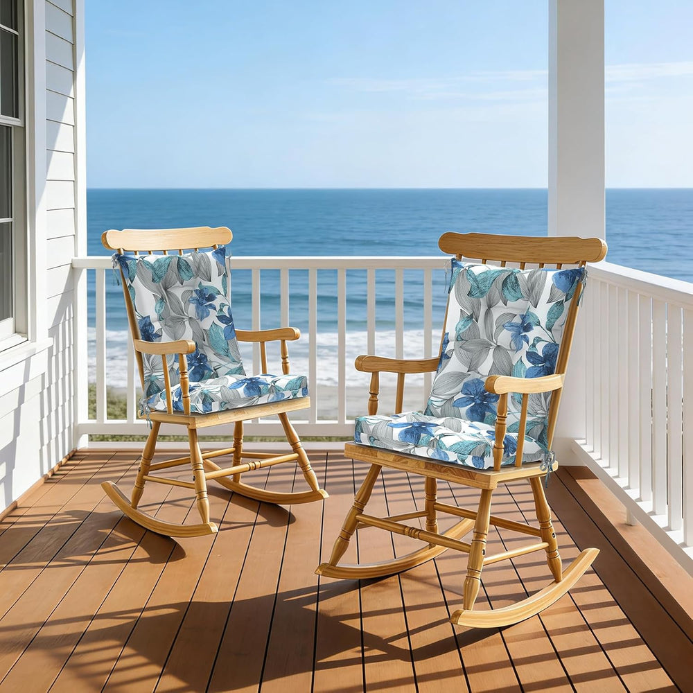 DYTXIII Set of 2 Rocking Chair Cushions for Outdoor/Indoor Use,Water Resistan...
