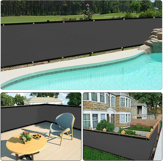 UPGRADE Fence Privacy Screen 6' x 50' Fence Commercial Shade Cover wi...