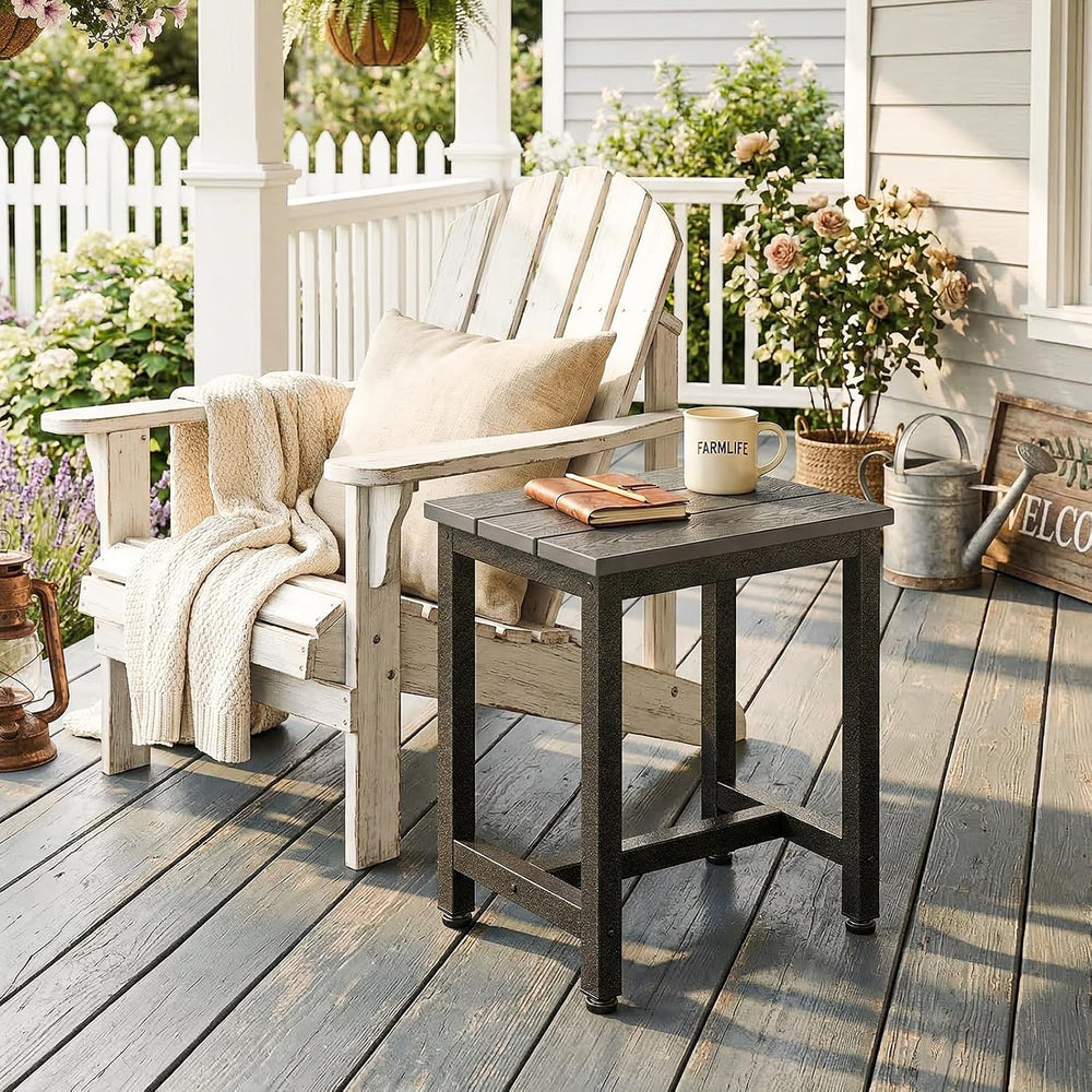 ODK Outdoor Side Tables Set of 2, Adirondack Patio End Table with Weather-Res...