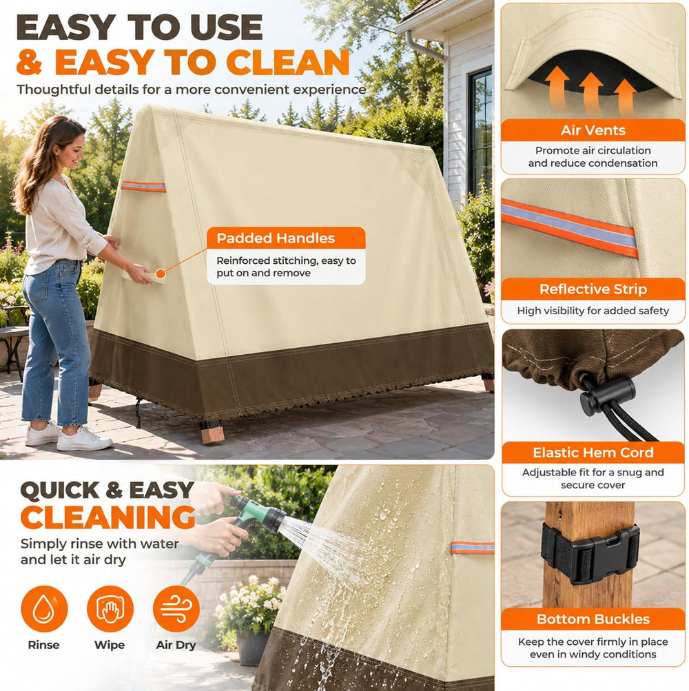 Porch Swing Covers Waterproof, Heavy Duty A Frame Swing Canopy, 72x67x55
