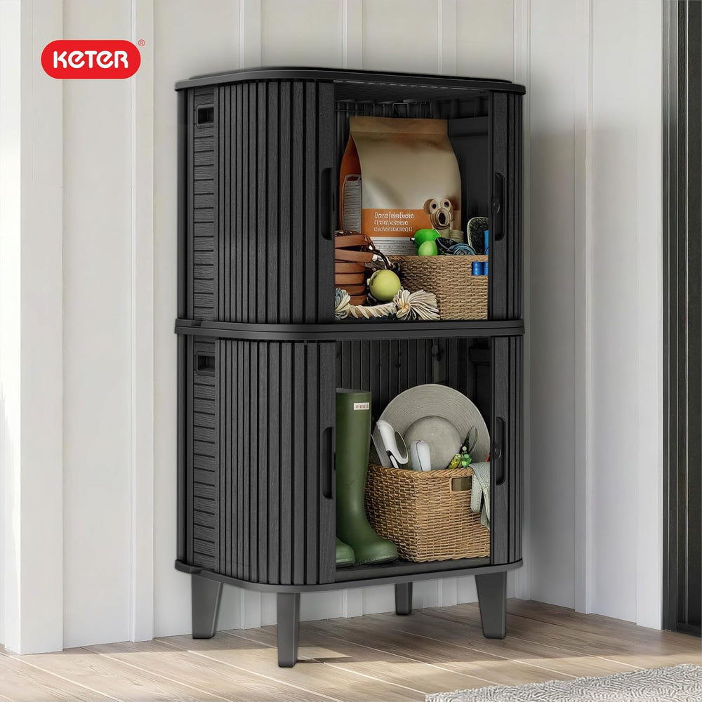 Keter Velo 30 Gallon Outdoor Storage Cabinet (2 Pack)