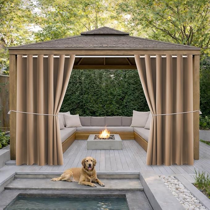 DIVA EN CAMINO DEC Outdoor Patio Curtain Waterproof Darkening Thermal Insulat...