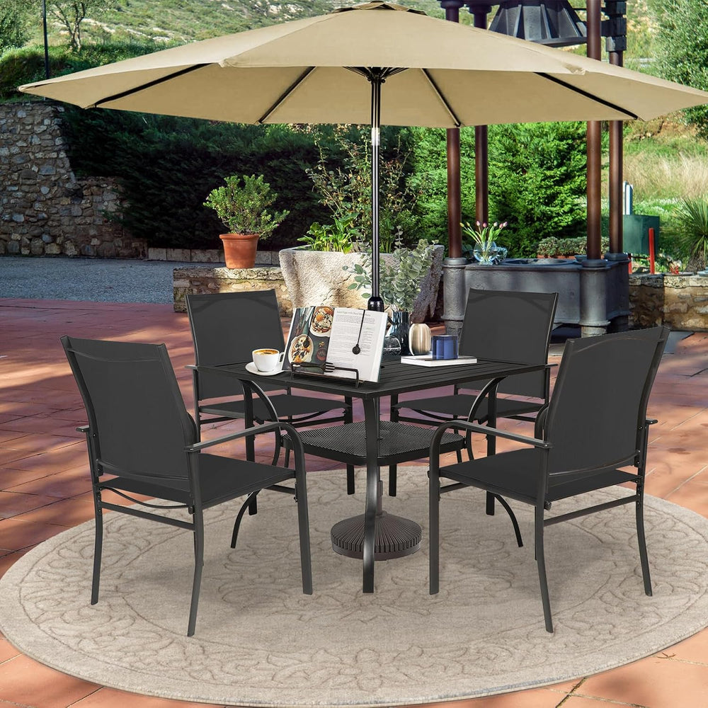 SUNCROWN 6 - Piece Outdoor Dining Set, Patio Furniture Set with 4 Textilene D...