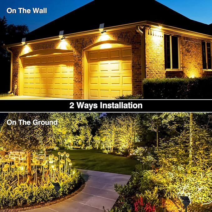 T-SUN Solar Lights Outdoor Waterproof IP65, 6Pack LED Solar Spot Lights Color...