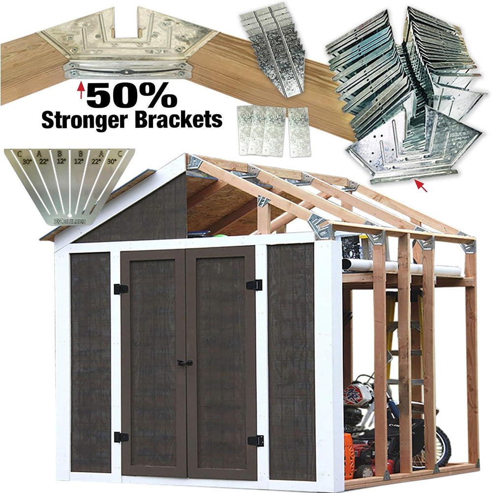 50% Structurally Stronger Truss Design Easy Shed Kit Builds 6'–14’ Widths...