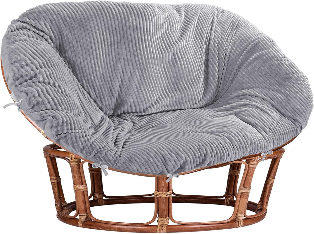 MABOZOO Shaggy Double Papasan Cushion Cover, Faux Fur Wicker Egg Chair Cushio...