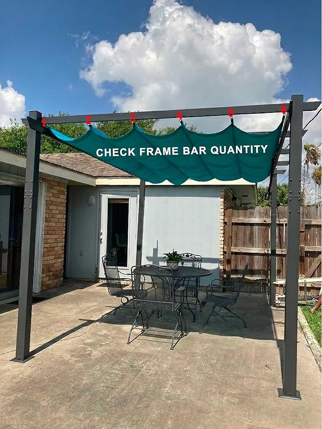 Pergola Shade Cover Replacement Canopy Top Compatible with 10 X 13 ft 6-Bar P...