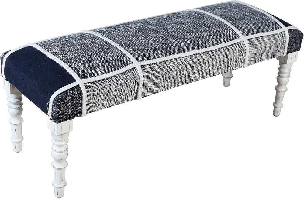 L. R. Resources, Inc. LR Home Navy Upholstered Bench for Bedroom End of Bed |...