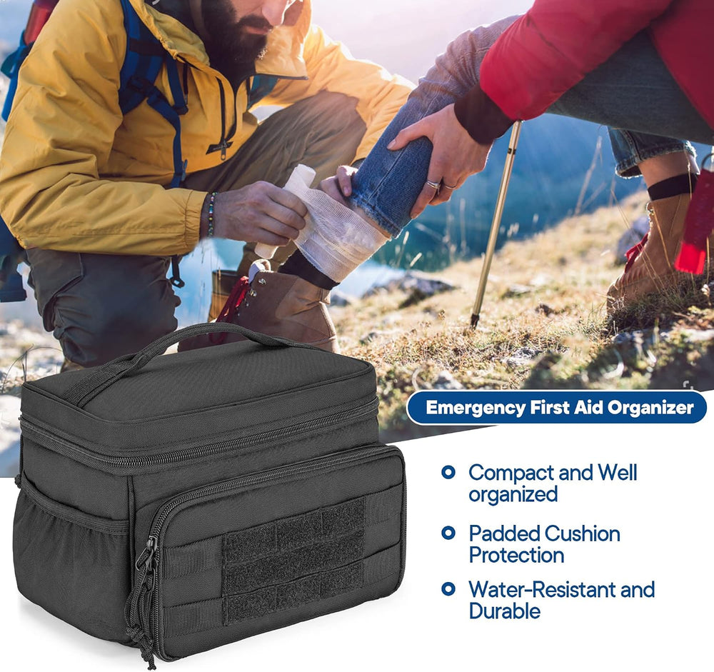 Damero Small Medicine Storage Bag Empty, Family First Aid Box with Divider