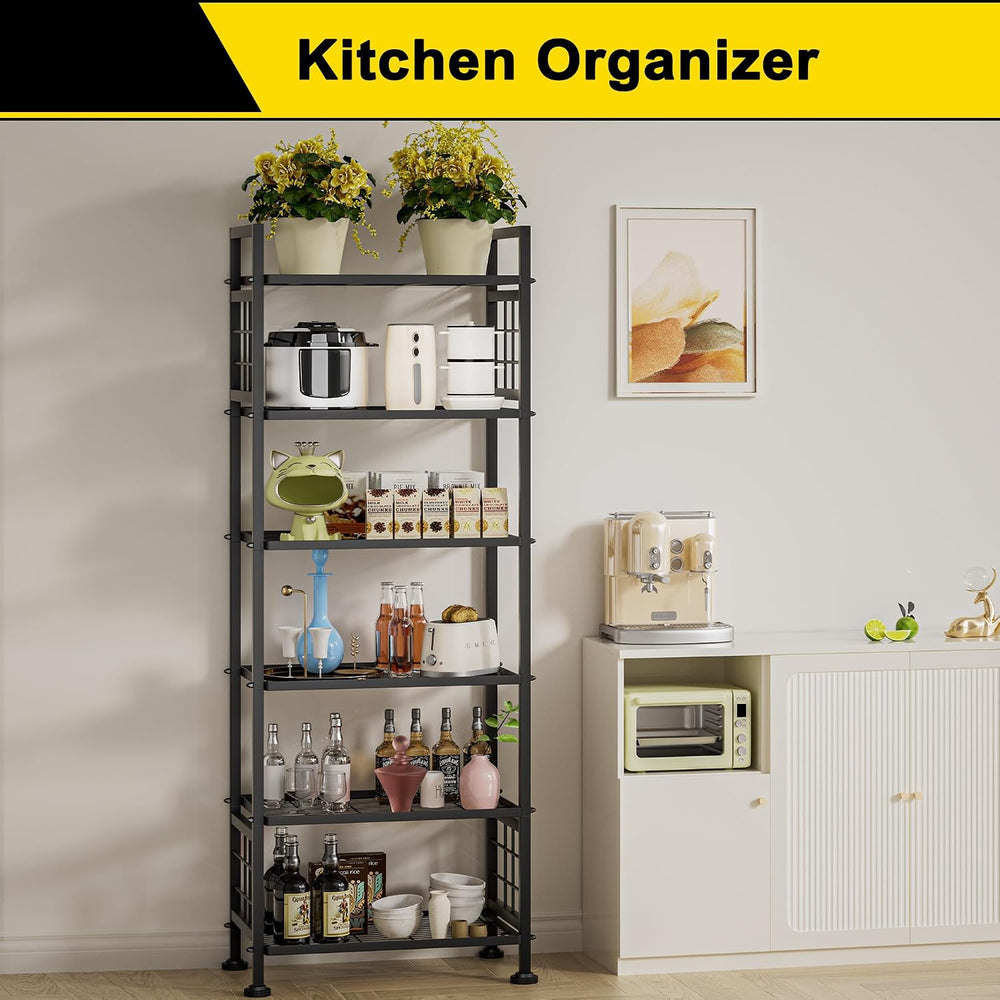 GIOTORENT 6-Wire Garage Shelving Storage Shelves, Metal Shelving Unit Pantry ...