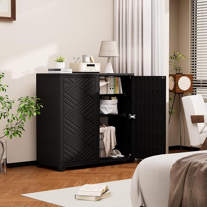 Storage Box Outdoor Caninet,Resin Indoor Storage Box Waterproof Outdoor Stora...