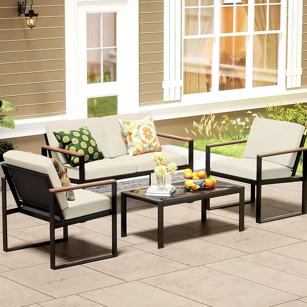8Pcs Patio Cushion Covers, outdoor stretch cushion covers, Washable