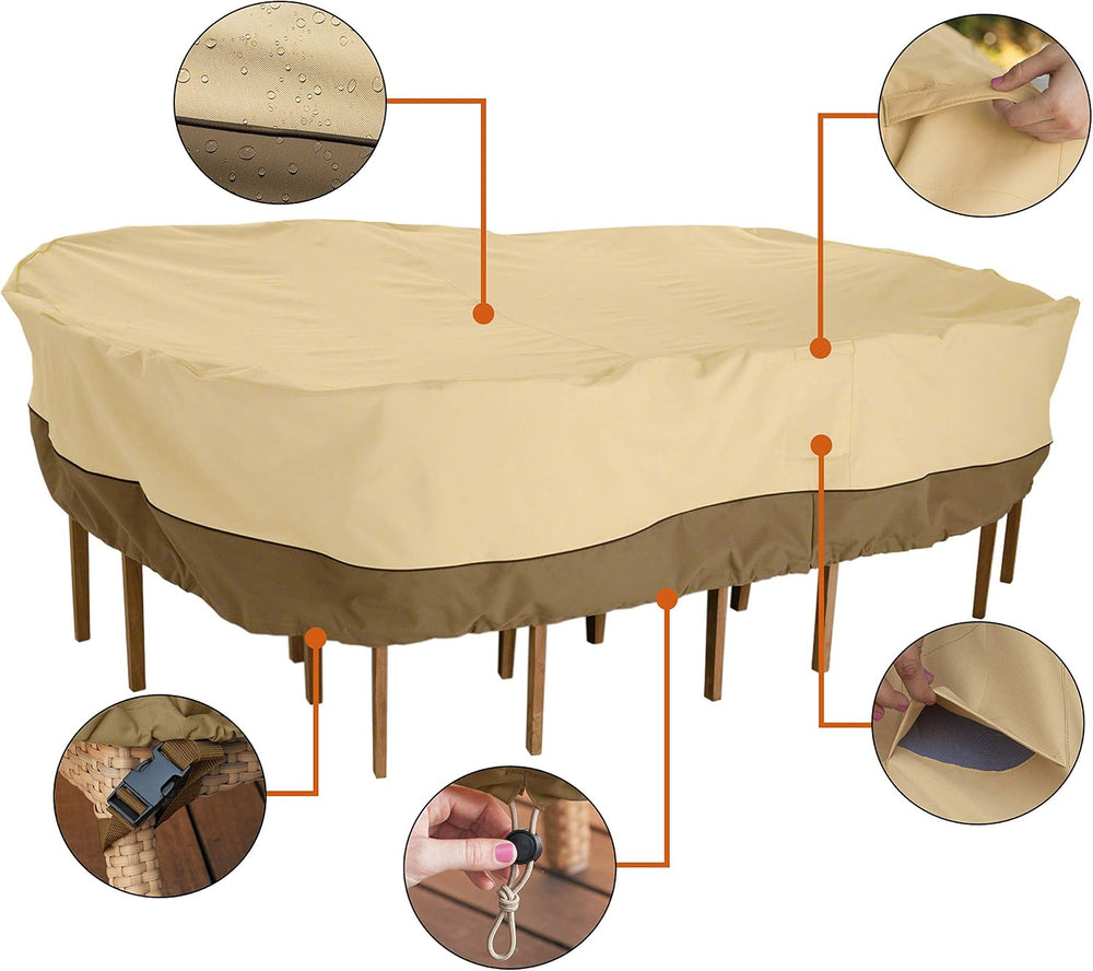 Classic Accessories Veranda Water-Resistant 108 Inch Rectangular/Oval Patio T...