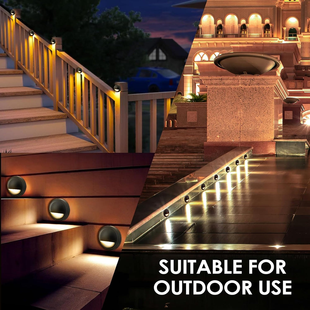 LED Low Voltage Deck Lights Outdoor Waterproof,6-Pack 3CCT Deck Lighting Fixt...