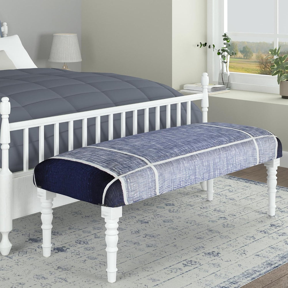 L. R. Resources, Inc. LR Home Navy Upholstered Bench for Bedroom End of Bed |...