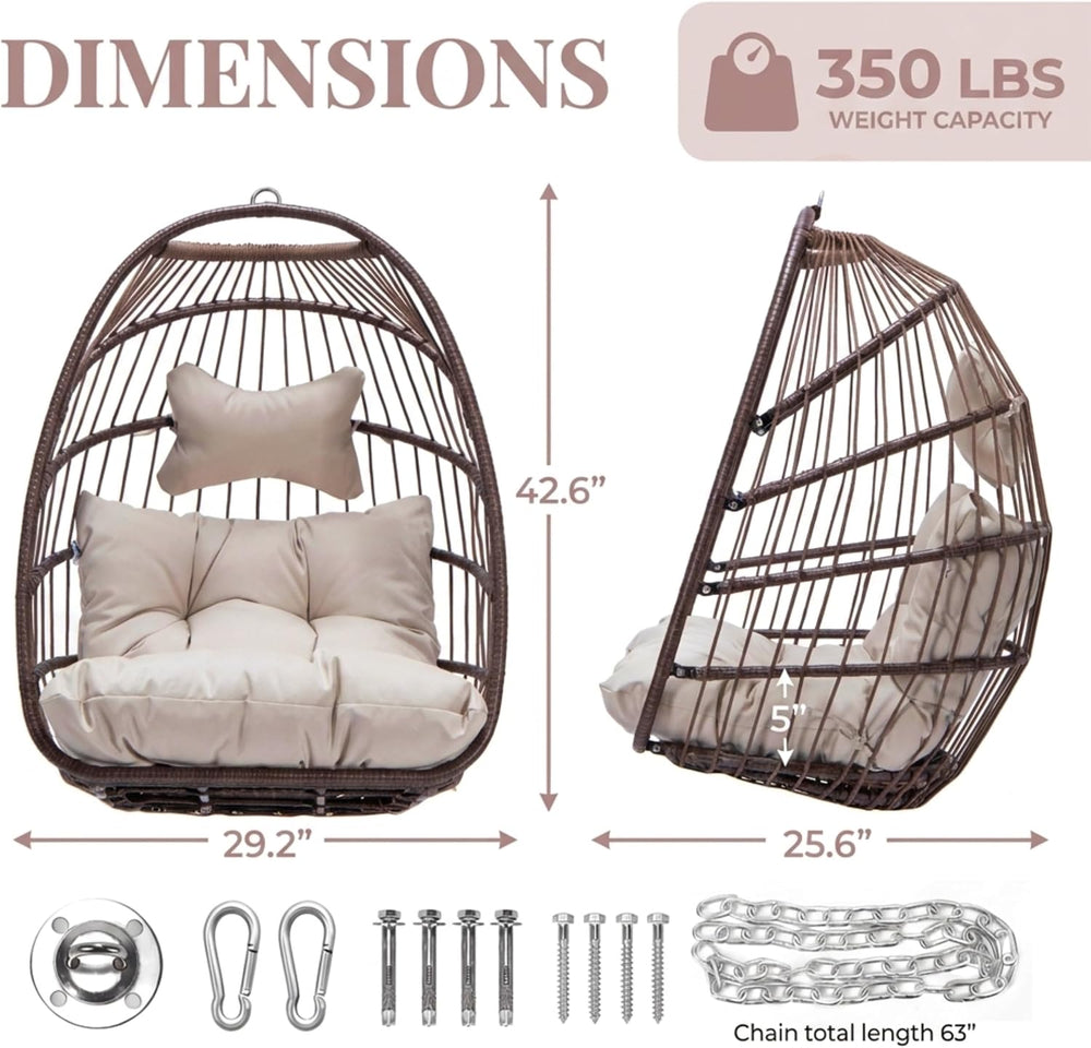 BULEXYARD Heavy-Duty Egg Swing Chair Without Stand, Hanging Egg Chair