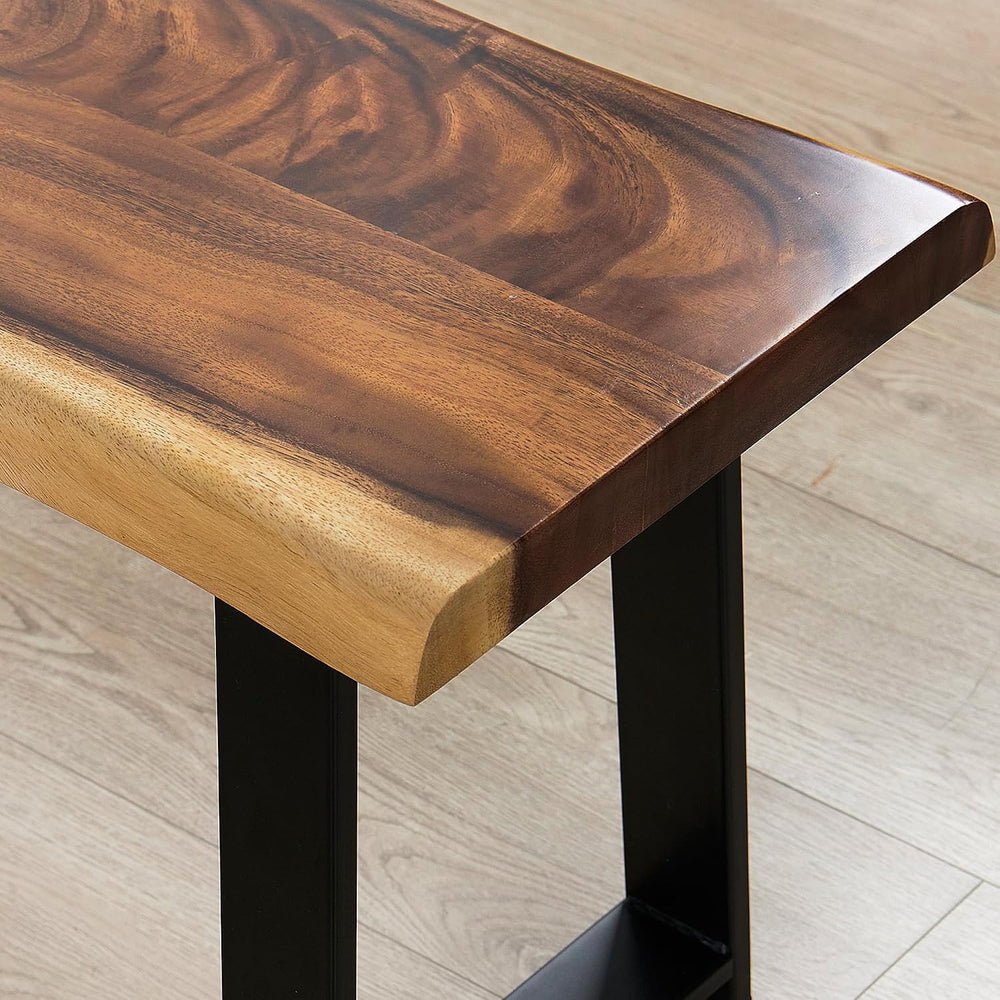 Rustic Live Edge Natural Solid Wood Bench 32" x 14" x 17" Height