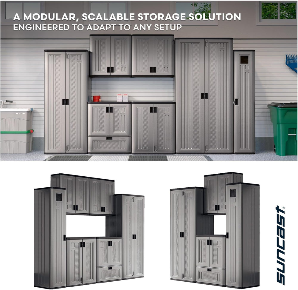 Suncast Tall Storage Cabinet for Garage Organization - 72" Freestanding ...