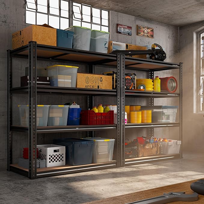 REIBII 40" W Garage Shelving 2000LBS Storage Shelves Adjustable Metal Sh...