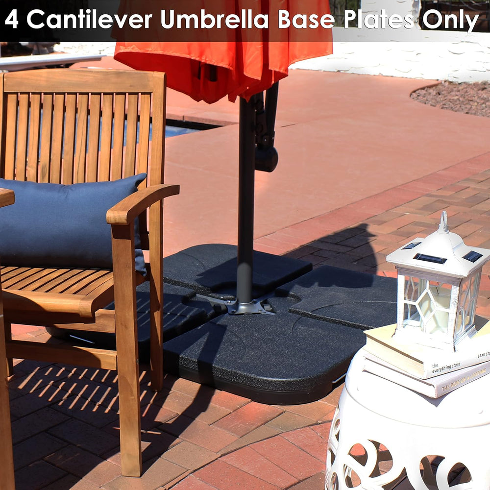 Sunnydaze 4-Piece Offset Cantilever Patio Umbrella Stand Weights, Square