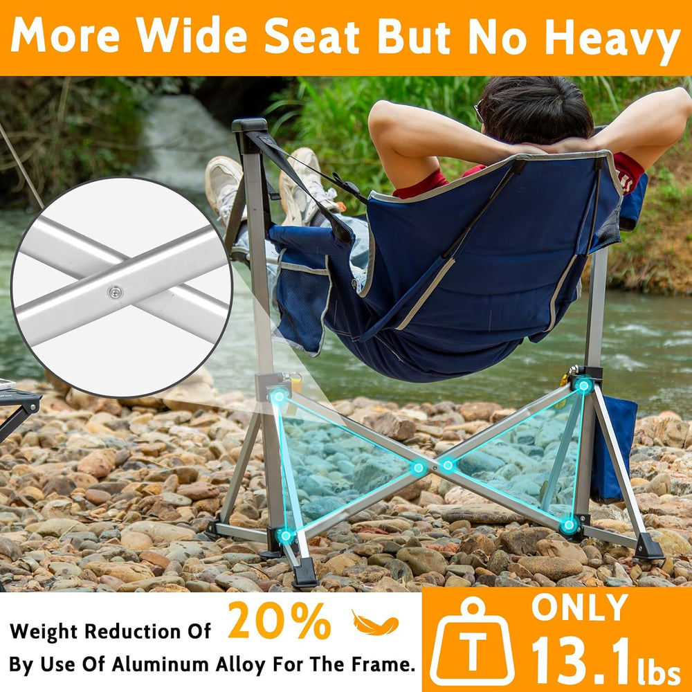 2 Pack Oversized Swing Hammock Camping Chairs with Footrests & Headrests,...