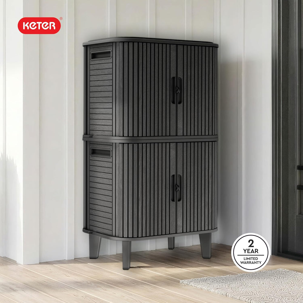 Keter Velo 30 Gallon Outdoor Storage Cabinet (2 Pack)