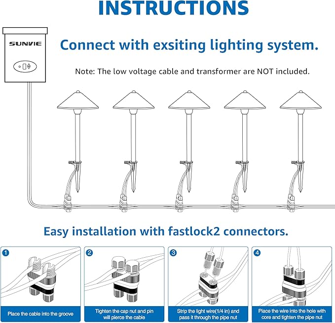 SUNVIE Low Voltage Landscape Lights 3W LED Pathway Lights Low Voltage 3000K L...