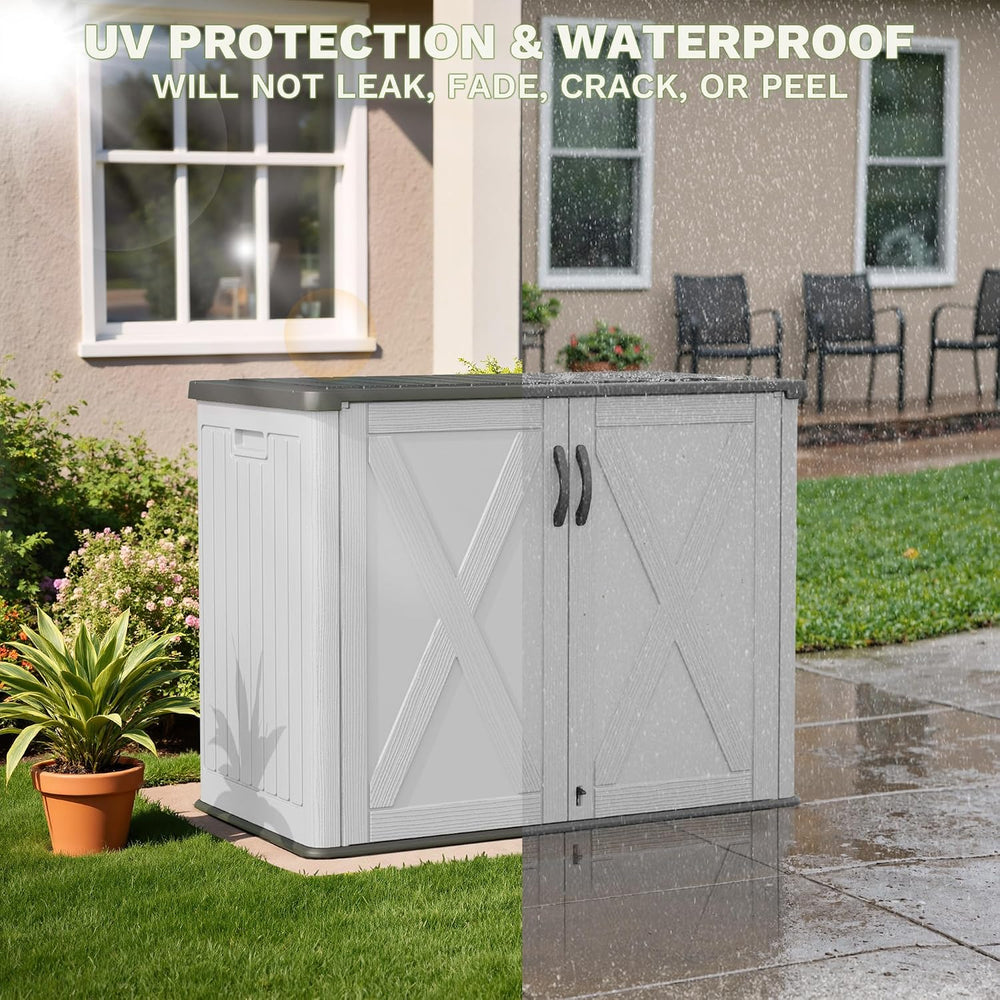 Patiowell 26 Cu.ft Resin Outdoor Storage Cabinet with Lockable Door, White