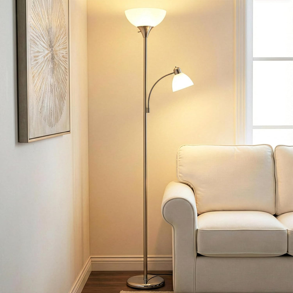 Brightech Sky Dome Plus LED Floor lamp, Torchiere Super Bright Floor Lamp wit...