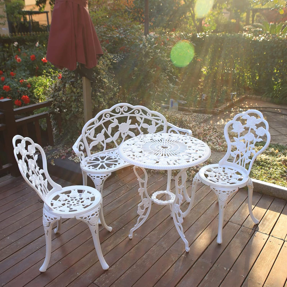KAILI Outdoor Outdoor Tables and Chairs cast Aluminum Four piece Set, Includi...