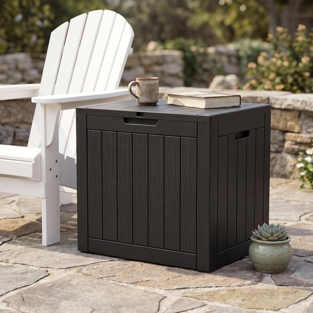 NicBex 30 Gallon Deck Box, Waterproof Resin Outdoor Storage Box Lockable for ...