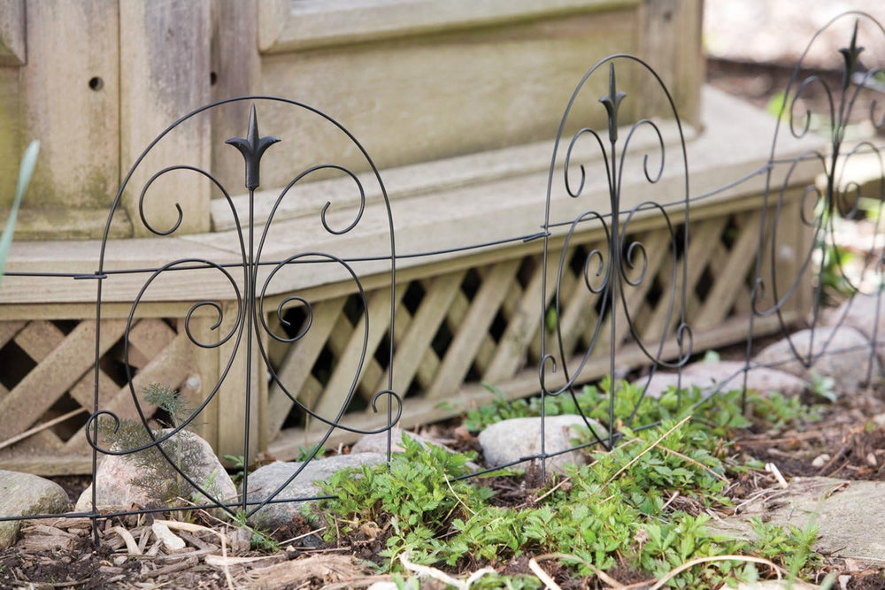 Panacea 89379 Romantic Folding Border Fence, Black