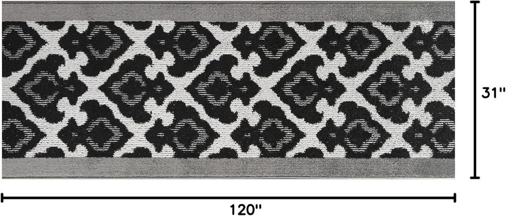 Custom Length Cut to Size Fleur de Lis Inspired Carpet Runner Rug for Hallway...