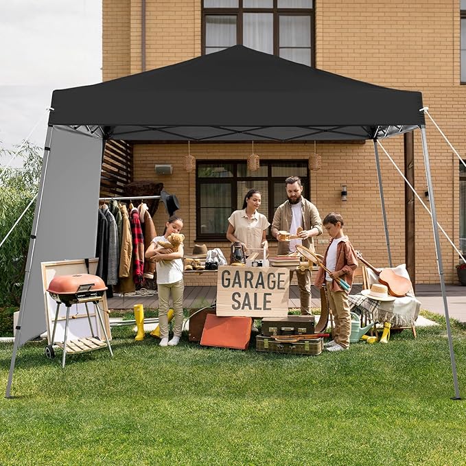 Canopy Tent, 10X10 FT Pop Up Canopy Outdoor Tent Slant Legs with Carrying Bag...
