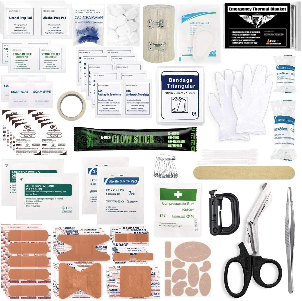 Everlit 180 Pieces Tactical First Aid Kit IFAK Molle EMT Pouch Outdoor Campin...