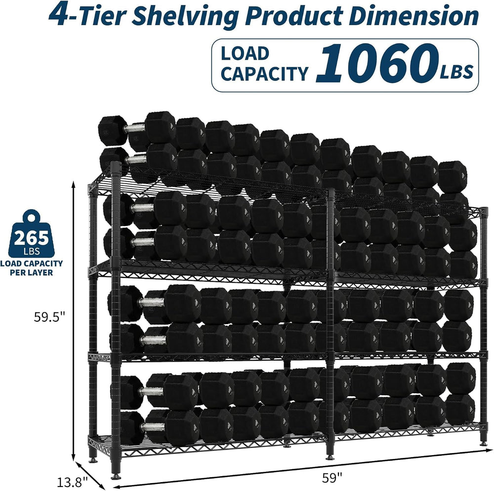 Takywep 60" w Wire Shelving 1060LBS Heavy Duty Metal Rack
