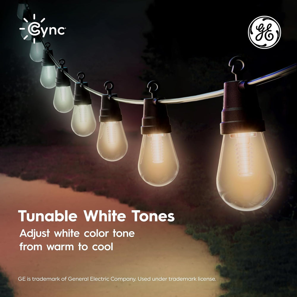 Cync GE Dynamic Effects Smart Cafe Lights, Color Changing Patio String Lights...