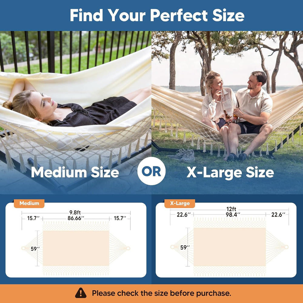 Portable Camping Hammock for Outside, Heavy Duty 2 Person Hammock Bed for Tre...