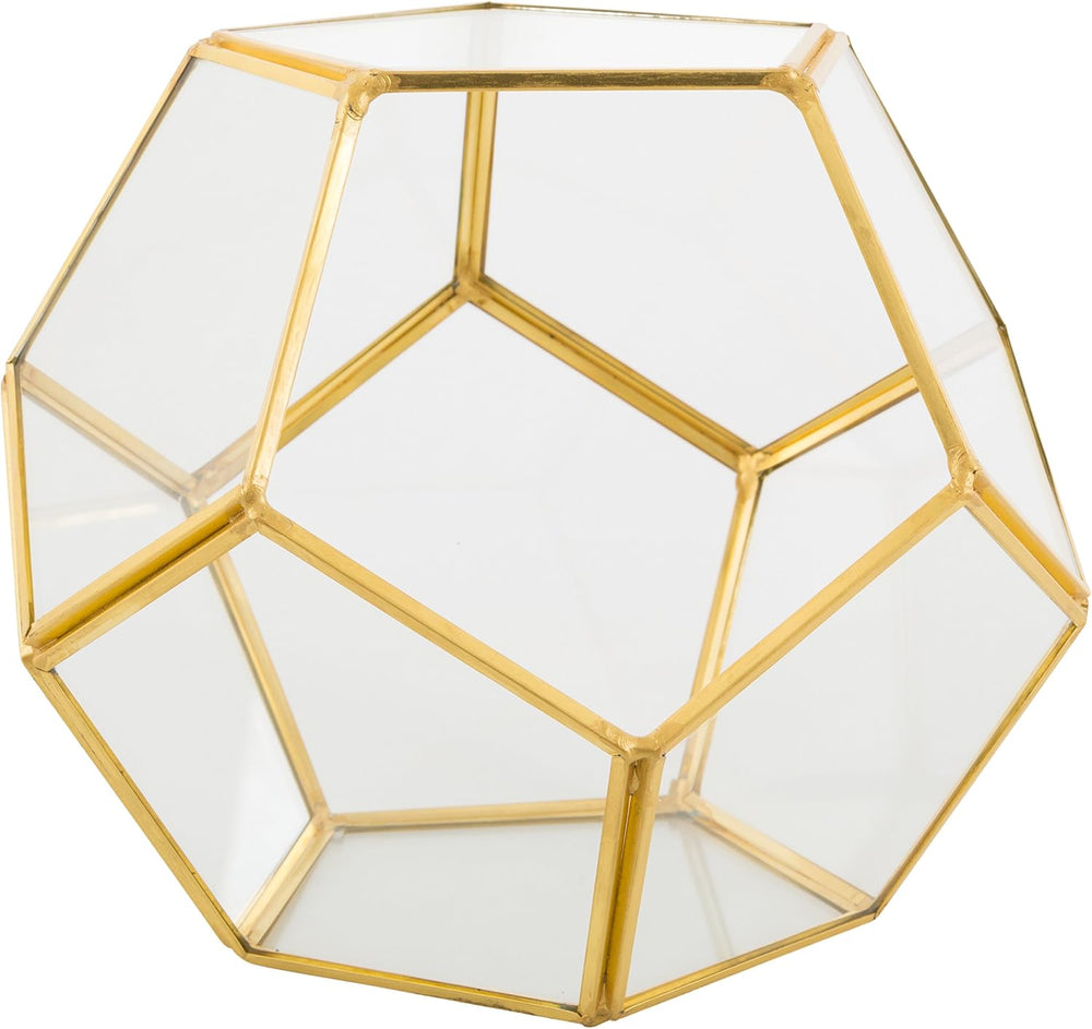 D'Eco Glass Gold Sphere Plant Terrarium and Centerpiece (Dims:8.2x8.2x8.2)