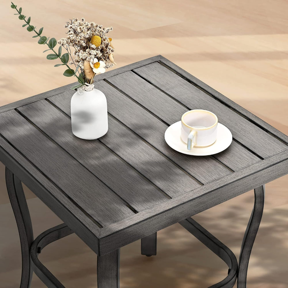 HAPPATIO Aluminum Outdoor Conversation Set - 3 Piece Swivel Rocker Patio Chai...