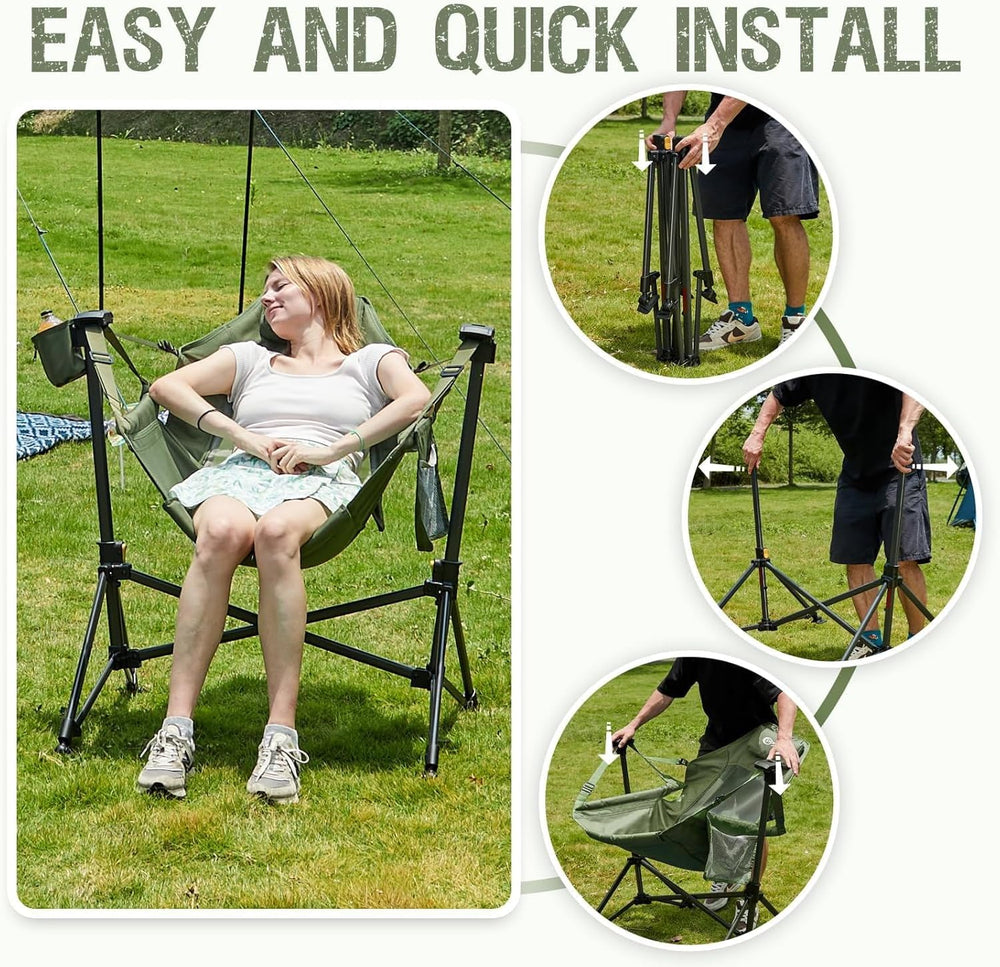 Portal Hammock Camping Chair, Portable Outdoor Swinging Chairs, Rocking Chair...