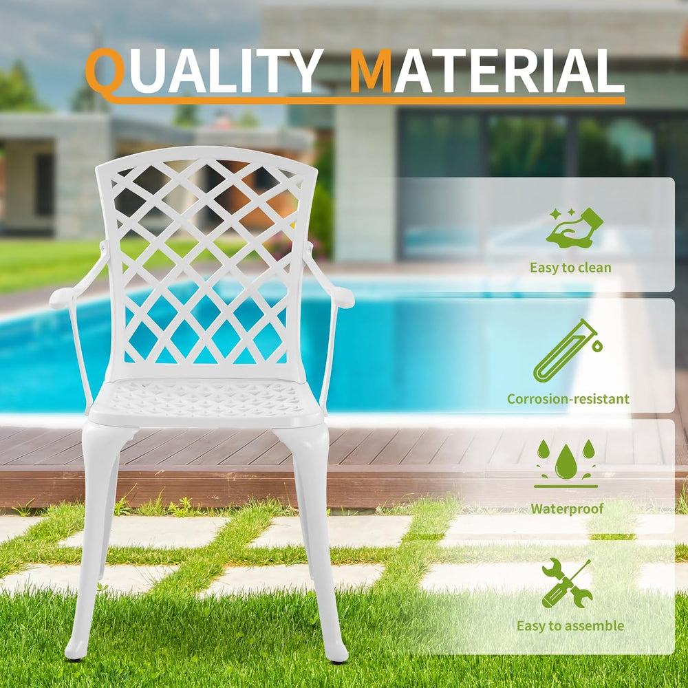 Patio Chairs Set of 2 Aluminum Bistro Patio Chairs with Armrest