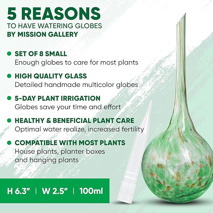 Plant Watering Globes Set of 8 - Small Self Watering Globes for Indoor & ...
