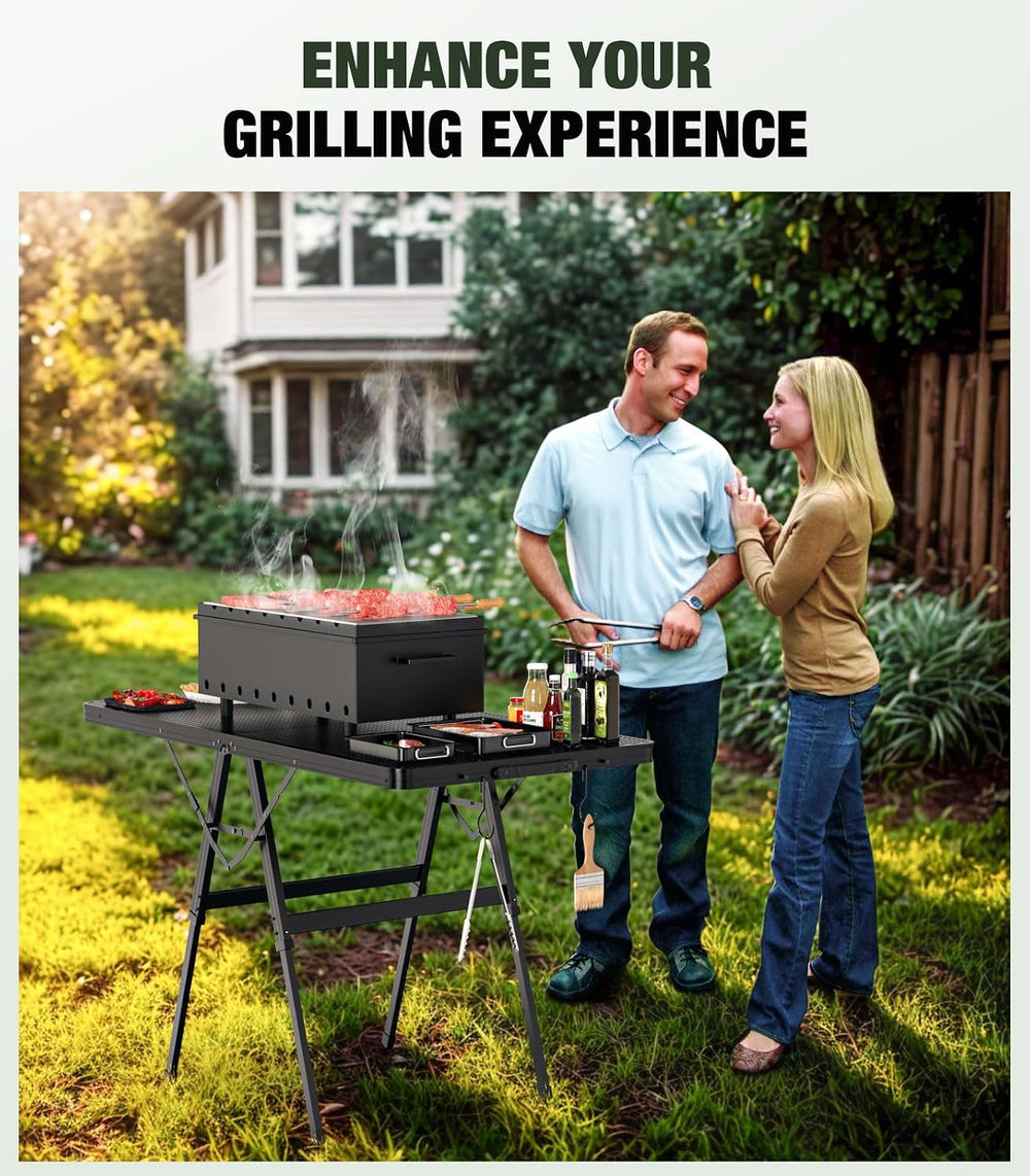 Raynesys Portable Folding Grill Table for Ourdoor, Camping, Picnic, BBQ