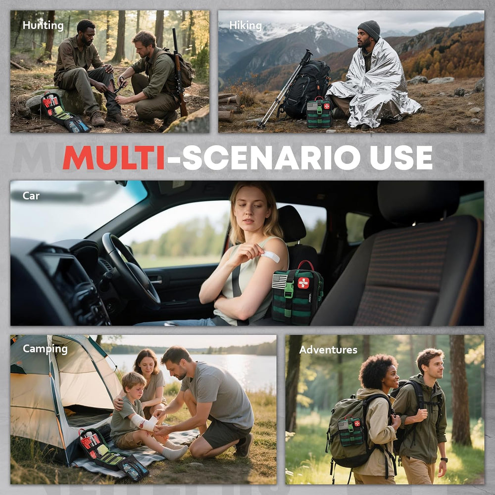 Survival First Aid Kit - IFAK Trauma Kit with Trauma Bandage, Splint, Tourniq...