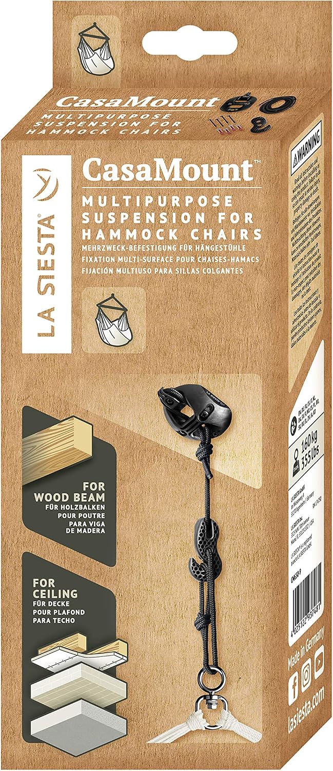 LA SIESTA CasaMount Black - Multipurpose Suspension Set for Hammocks Swing Ch...