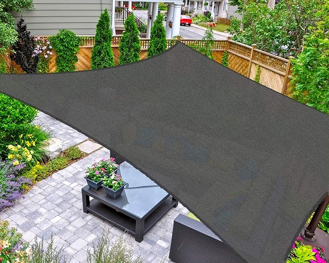 AsterOutdoor Sun Shade Sail Rectangle 10' x 10' UV Block Canopy for P...