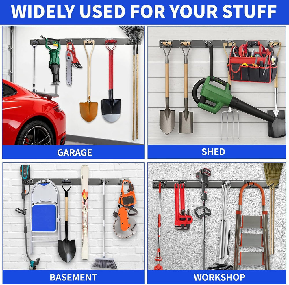 Garage Tool Organizer Wall Mount, 64 Inch Heavy Duty Garden Tool Organizer St...