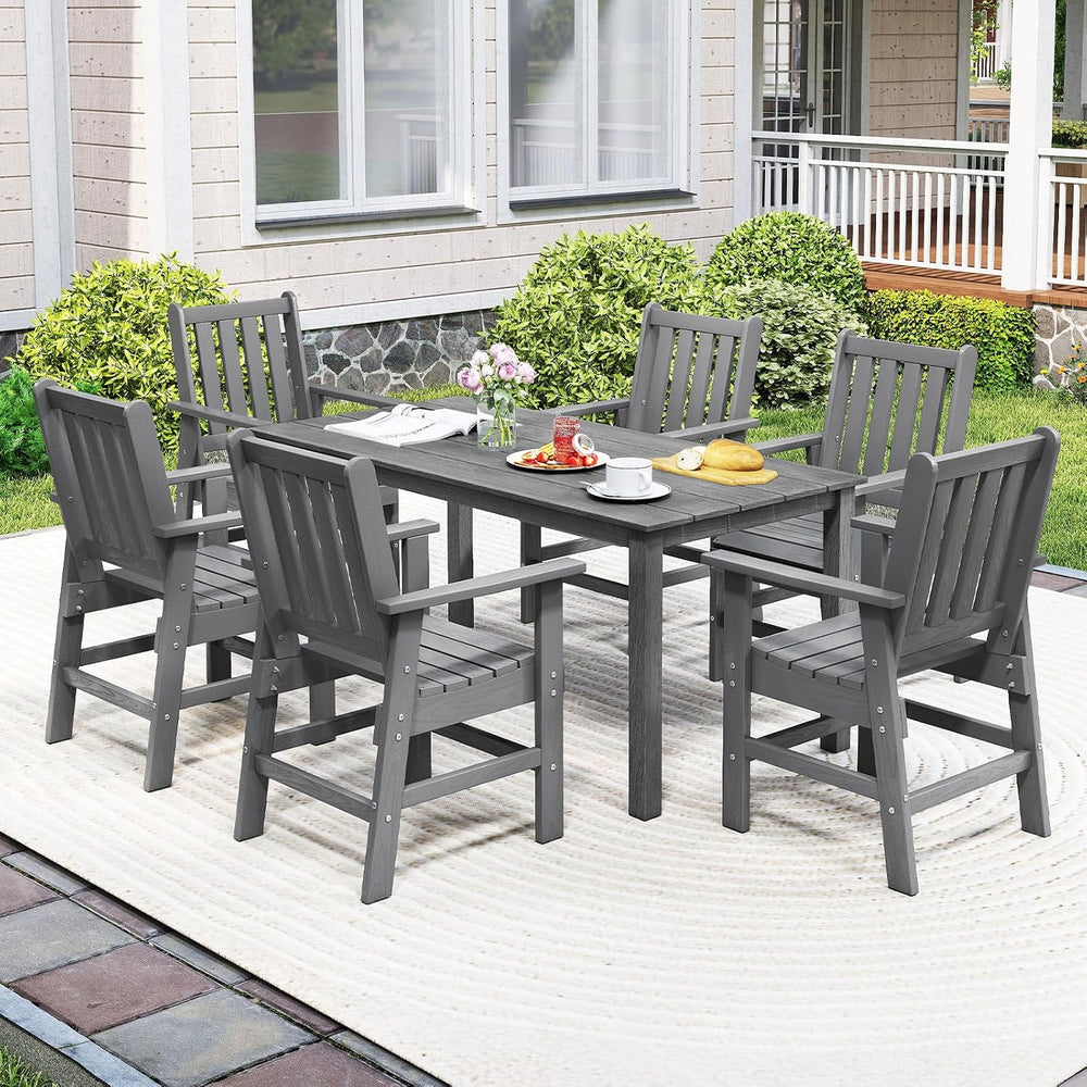 Tangkula Patio Dining Chairs Set of 2, HDPE All Weather Outdoor Chair with Wi...